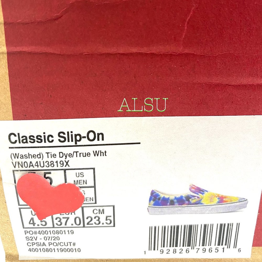 🎁 Santa’s Special 🎄 VANS Vans Classic Slip On Washed Tie-Dye Men’s VN0A4U3819X - Picture 8 of 8